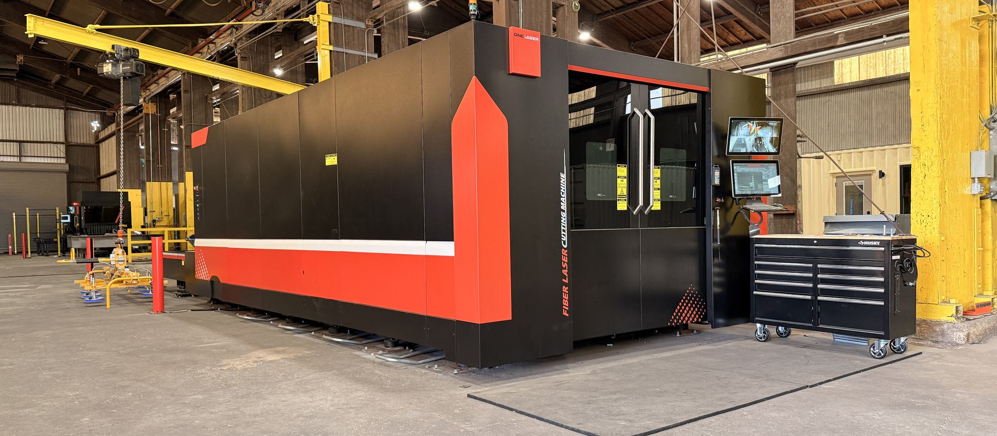 Fiber laser cutting machine on the Forma Systems shop floor