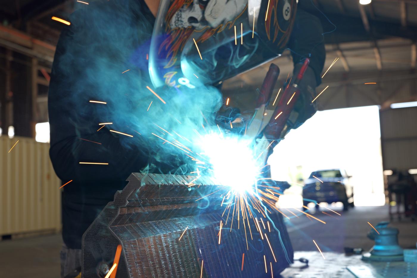 Welding a fabricated assembly